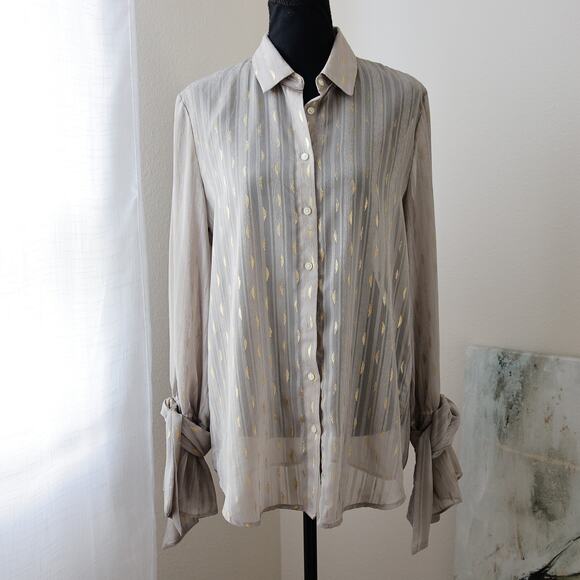 Banana Republic Dillon Sheer Abstract blouse size M - Picture 2 of 6